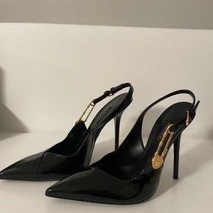 Versace Safety Pin Patent Pumps Size 39
